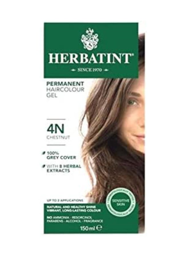 Permanent Haircolor Gel, 100% Grey Coverage, 4N Chestnut, 170mL Packaging May Vary 4N Chestnut 150ml