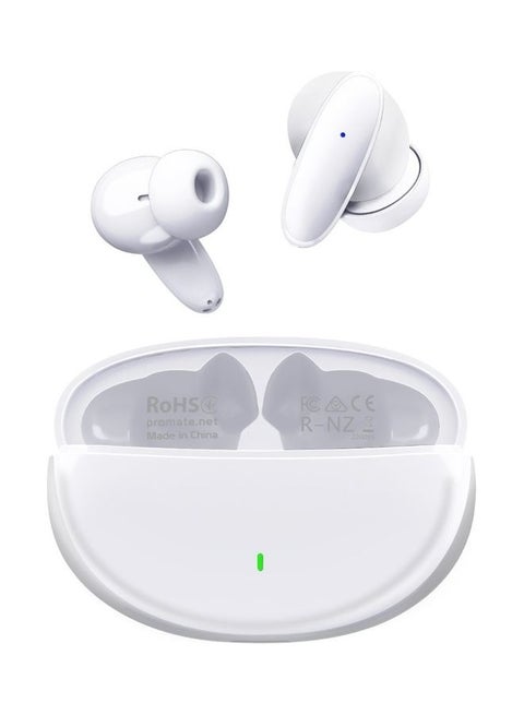 True Wireless Earbuds,In-Ear Bluetooth v5.1 HD Earphones with Mic,IPX5 Water Resistance,20H Playback Time,Intelligent Touch Controls and Smart Auto Pairing for Smartphones, Lush White