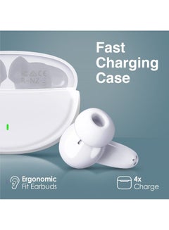 PROMATE True Wireless Earbuds,In-Ear Bluetooth v5.1 HD Earphones with Mic,IPX5 Water Resistance,20H Playback Time,Intelligent Touch Controls and Smart Auto Pairing for Smartphones, Lush White  - Image 3
