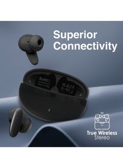 PROMATE True Wireless Earbuds,In-Ear Bluetooth v5.1 HD Earphones with Mic,IPX5 Water Resistance,20H Playback Time,Intelligent Touch Controls and Smart Auto Pairing for Smartphones, Lush Black  - Image 2