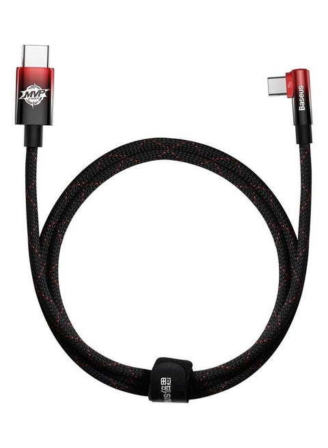 100W MVP 2 Elbow Angled Cable Power Delivery With Side Connector USB Type C 1M 5A Multicolour