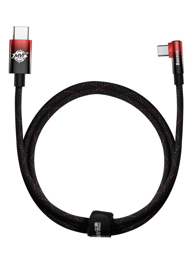 100W MVP 2 Elbow Angled Cable Power Delivery With Side Connector USB Type C 1M 5A Multicolour