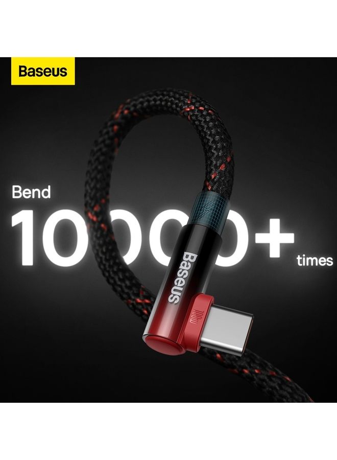 100W MVP 2 Elbow Angled Cable Power Delivery With Side Connector USB Type C 1M 5A Multicolour