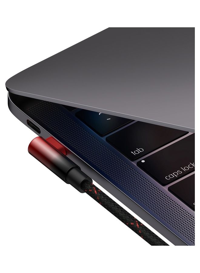 100W MVP 2 Elbow Angled Cable Power Delivery With Side Connector USB Type C 1M 5A Multicolour