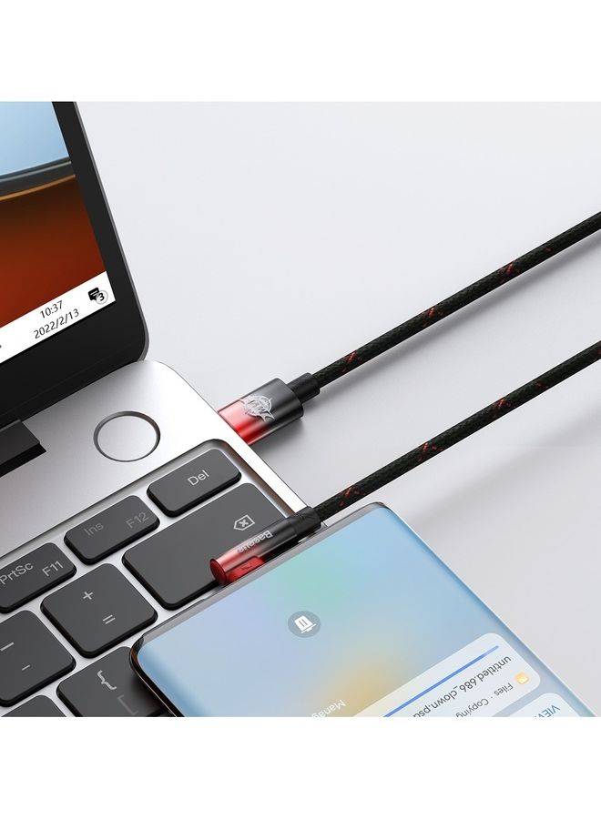 100W MVP 2 Elbow Angled Cable Power Delivery With Side Connector USB Type C 1M 5A Multicolour