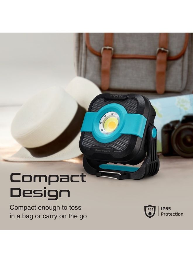 PROMATE LED Camping Lantern with 9000mAh USB-C Power Bank, IP65 Water-Resistance And SOS Function Black - Image 2