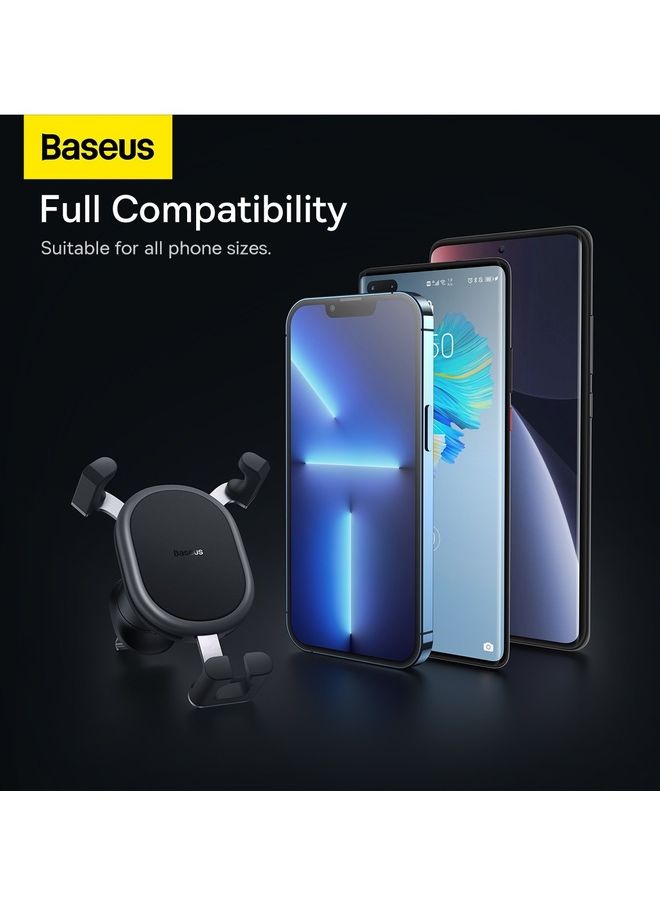 Baseus Car Phone Holder Air Vent Gravity Stable Mobile Mount Cradle Mini Auto Clamp Stand Compatible with iPhone 14/13/13 Mini/13Pro/ 13 Pro Max/11/12/mini/pro max,Samsung S20 S10 A71 A51 Ultra,Huawei,Xiaomi Black - Image 5
