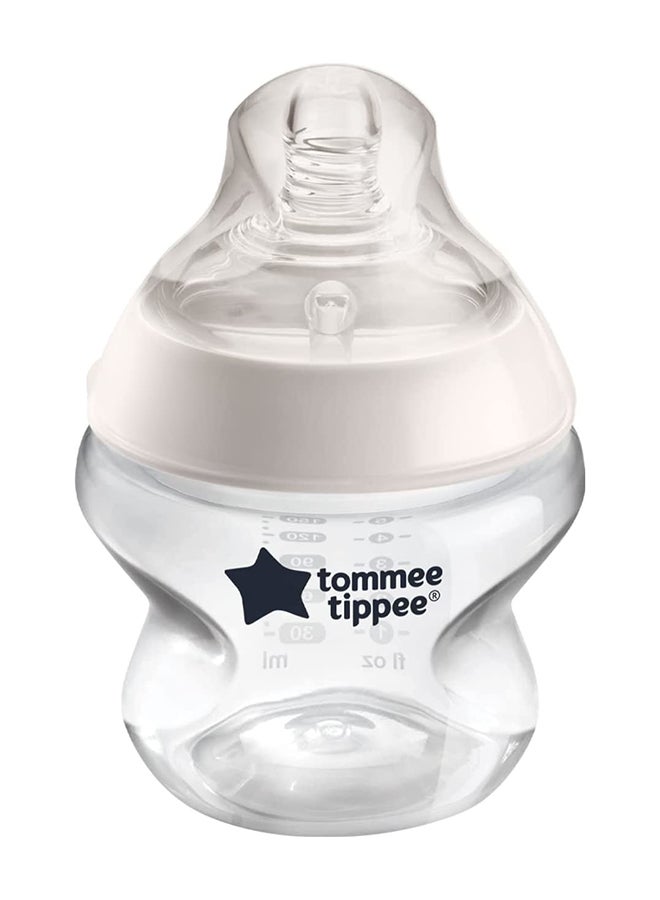Closer to Nature Baby Bottle, Breast-Like Teat With Anti-Colic Valve, 150ml, Pack of 1, Clear 