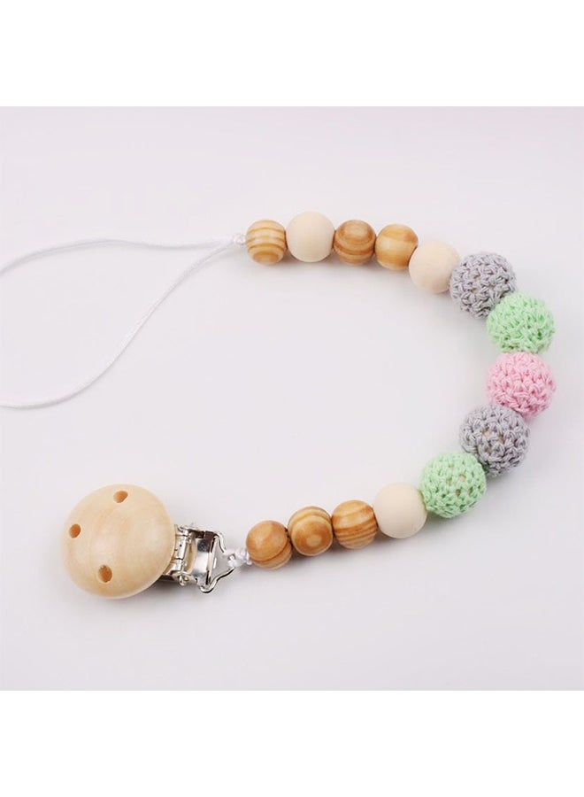 Crochet Beads Wooden Pacifier Clip Chain - Image 1
