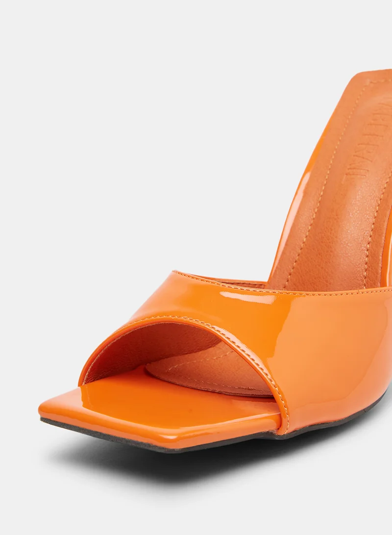 LABEL RAIL Essential Block Heel Sandals Orange