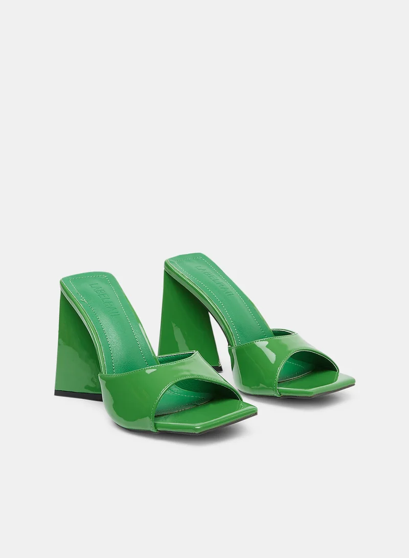 LABEL RAIL Essential Block Heel Sandals Green