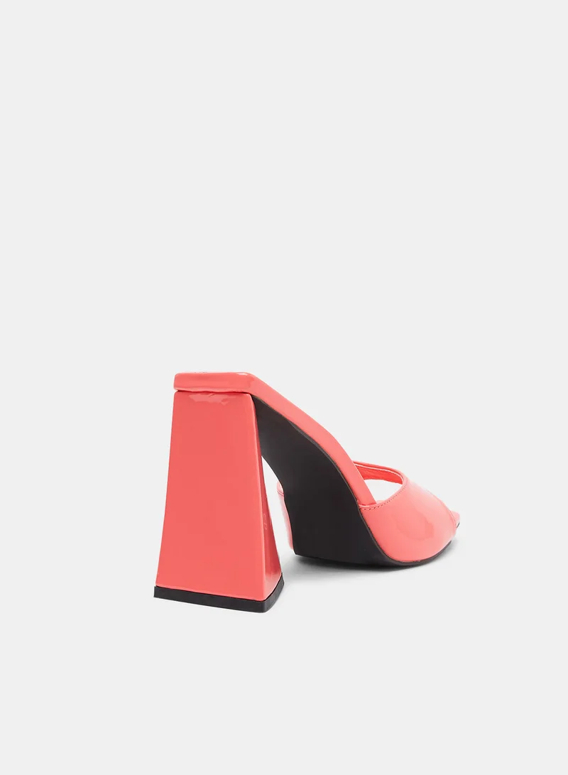 LABEL RAIL Essential Block Heel Sandals Pink