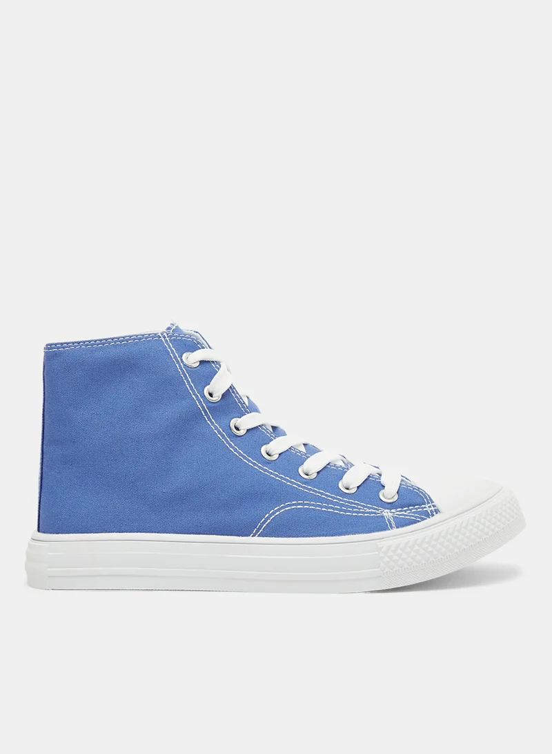 لايبل ريل High Top Canvas Sneakers