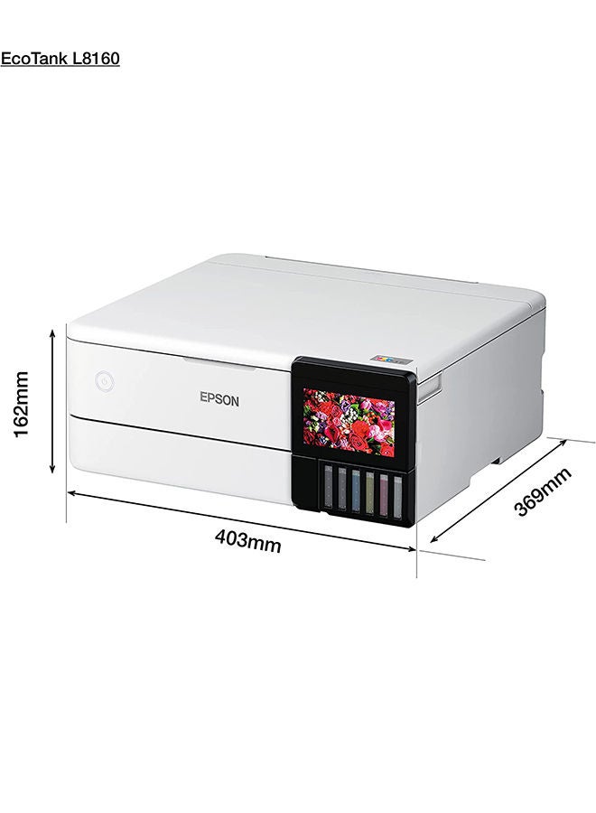 EPSON - EcoTank L8160 A4 multi-Function photo Inktank Printer White - Image 1