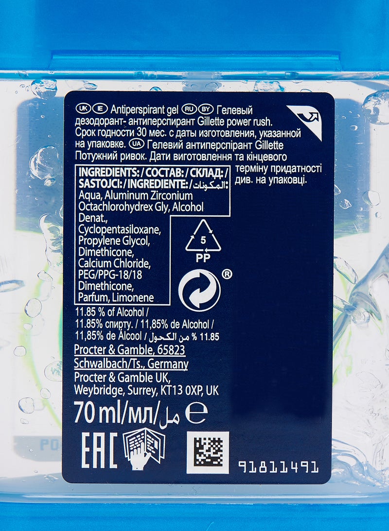 Gillette Power Rush Clear Antiperspirant Gel 70ml - Image 3