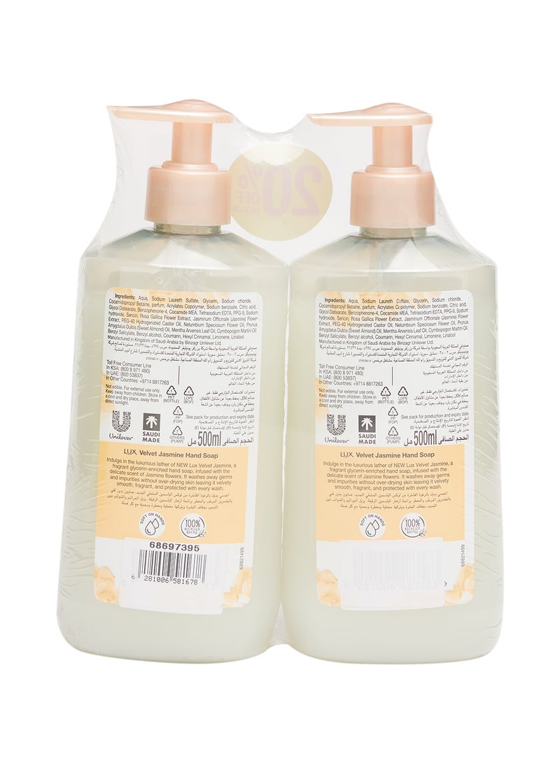 Lux Perfumed Hand Soap Glycerine Enriched Velvet Jasmine 500ml Pack of 2  - Image 2