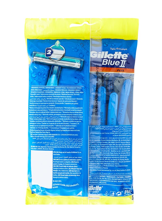 Gillette - Blue II Plus Mens Disposable Razors 10+4 Count - Image 1
