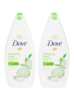 دوف سائل الاستحمام للجسم بلمسة انتعاش بخلاصة الخيار والشاي الأخضر 500ml Pack of 2  - Image 1