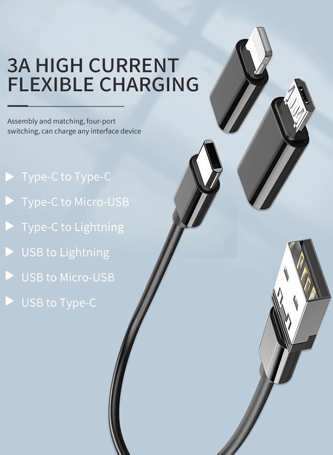 Kaku 3-In-1 Multi-Purpose Charging Cable Kit Black - Image 2