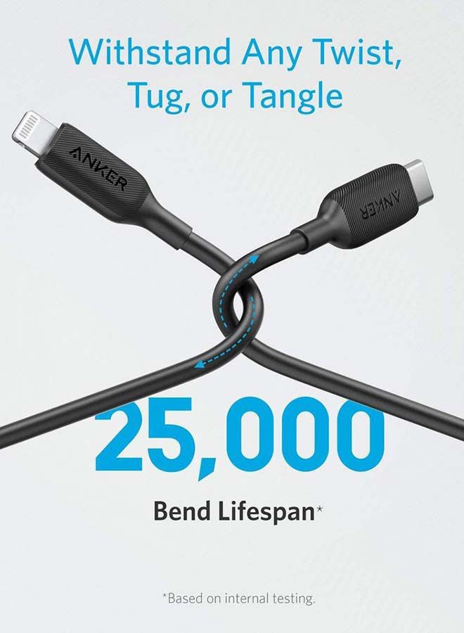Anker - PowerLine III USB-C to Lightning 0.9 Meter Black - Image 1