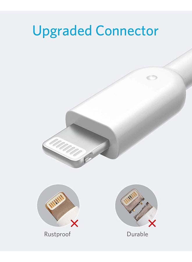 Anker - USB Charger Cable For iPhone White - Image 1