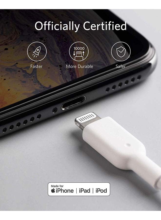 Anker - USB Charger Cable For iPhone White - Image 1