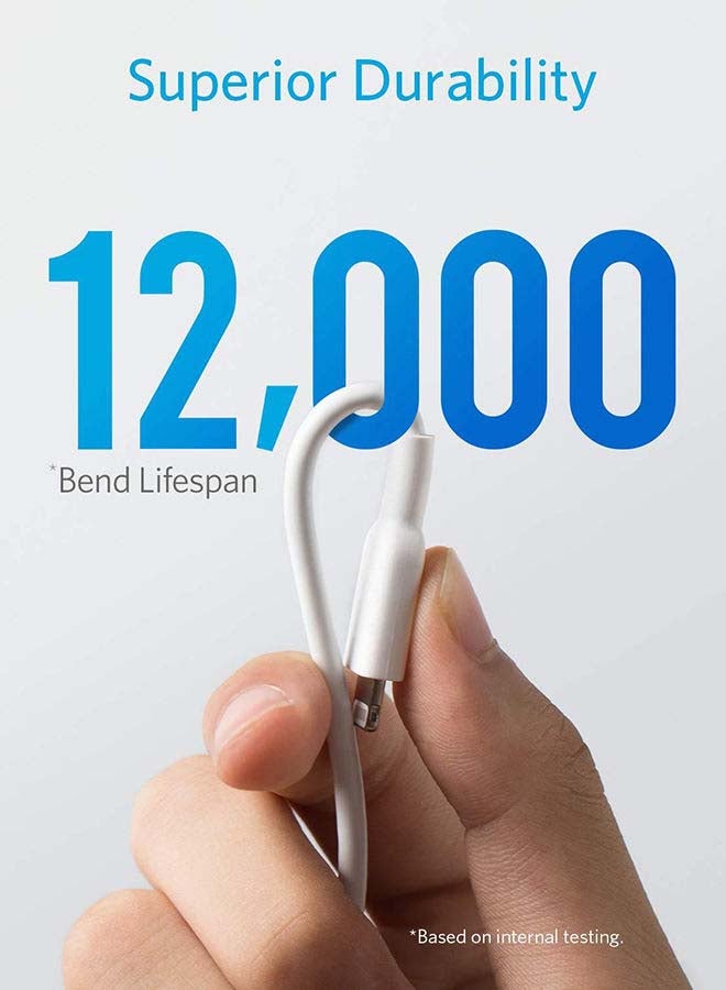 Anker - USB Charger Cable For iPhone White - Image 1