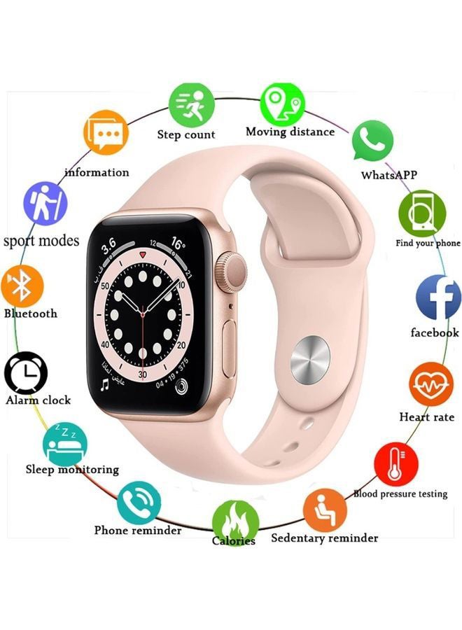 280.0 mAh Smart Watch T500 Plus With Health Fitness Tracker Pink