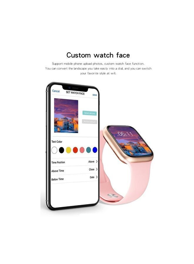 280.0 mAh Smart Watch T500 Plus With Health Fitness Tracker Pink