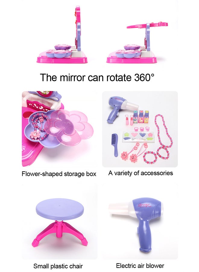 XIANGYU Kids Musical Beauty Play Set Dressing Table With Mirror And Light 62x33x64.5cm  - Image 5