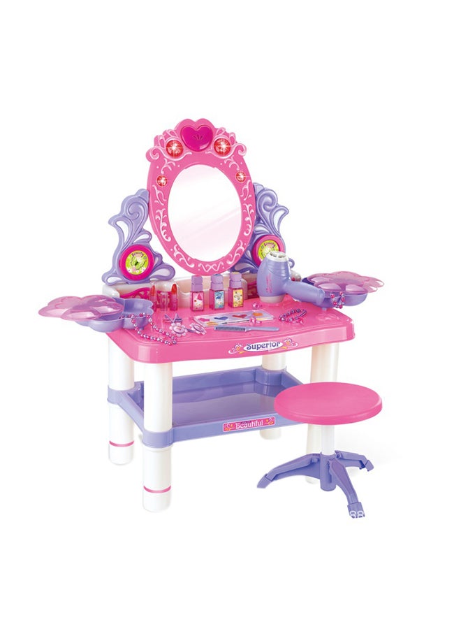 XIANGYU Girl Dressing Table Make Up Beauty Dresser Toy With Chair 62x33x64.5cm - Image 1