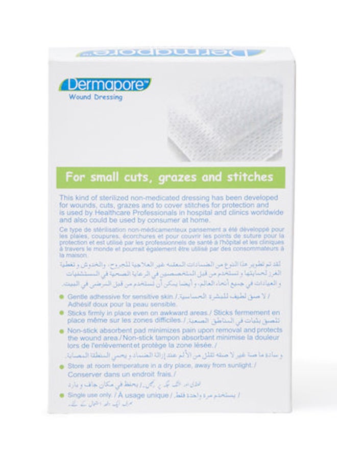 3W Healthcare - Dermapore Wound Dressing - 10’S, 6x7cm, Adhesive Island Dressing, Edged Gauze Dressing, Sterile Wound Dressing, Breathable Square Bandage, Gauze Tape Pads, Individually Wrapped Pouches - Image 1