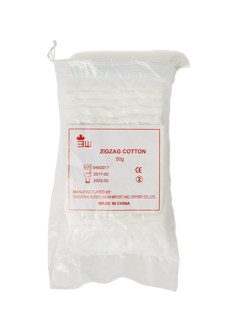 Zigzag Cotton Roll - 50G - Size 18 X 6.5 X 6Cm