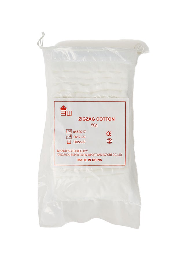 3W Healthcare Zigzag Cotton Roll - 50G - Size 18 X 6.5 X 6Cm 