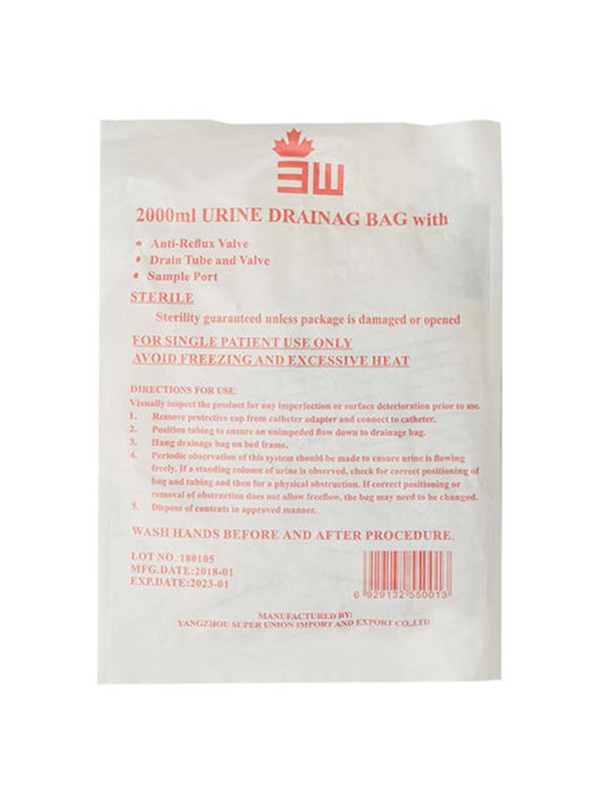 3W Healthcare 10 Pieces Urine Bag With Stopper 2L - Bag - Image 1