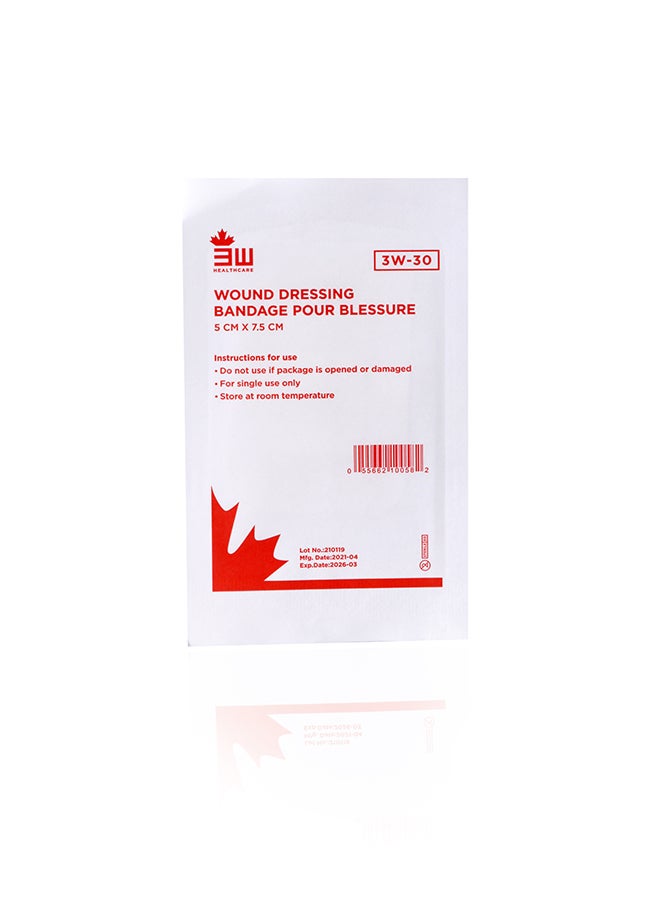 3W Healthcare Sterile Wound Dressing - 50 Pieces/Box - Size 5 X 7.5Cm - Image 2