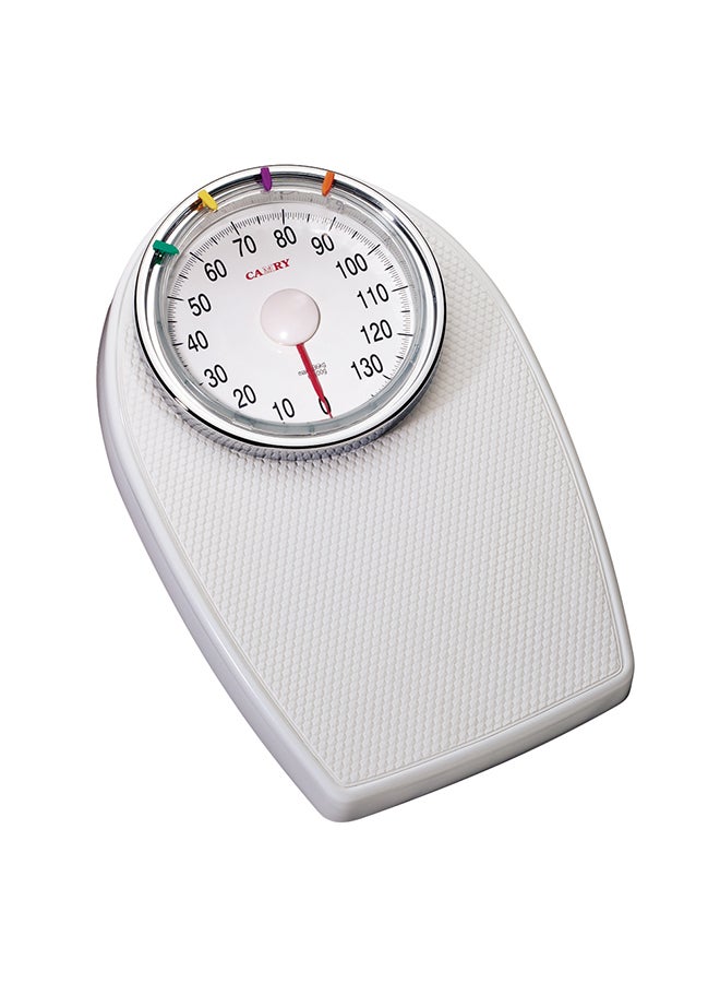 3W Healthcare - Camry Manual Weighing Scale - White, Mechanical Bathroom Scale – Body Weighing Scales, 130 KG Capacity, Easy Read Dial, Rotating Pointer, Large Platform, For Weight/Fitness, No Battery Required - Image 1