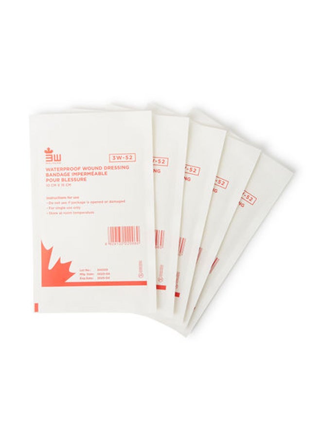 3W Healthcare 3W Waterproof Wound Dressing - 50 Pieces - Size 10X15Cm, Adhesive Island Dressing, Edged Gauze Dressing, Sterile, Breathable Square Bandage, Tape Pads, Individually Wrapped Pouches - Image 2