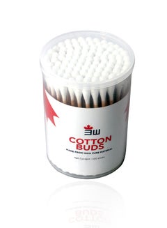 3W Healthcare Cotton Buds 100 Pcs, Eco Friendly Sticks, Dual Tipped Applicators And Absorbent Tips  - Image 3