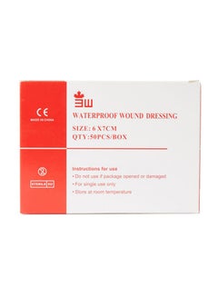 3W Waterproof Wound Dressing - 50 Pieces - Size 6X7Cm, Adhesive Island Dressing, Edged Gauze Dressing, Sterile Wound Dressing, Breathable Square Bandage, Gauze Tape Pads, Individually Wrapped Pouches - v1668147233/N32556666A_1