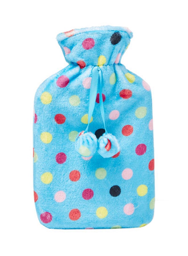 3W Healthcare Hot Water Bottle 1L - Fleece Cover Cyan (Removable) - Cold and Hot Pack with Knitted cover, Hot pack for Pain Relief, Cramps, Menstrual pain Relief Therapy  - Image 1
