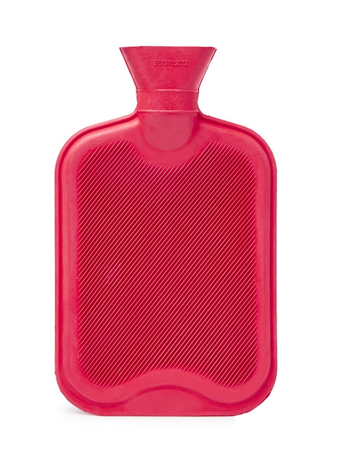 3W Healthcare - Hot Water Bottle 2L - Red - Cold and Hot Pack with Knitted cover, Hot pack for Pain Relief, Cramps, Menstrual pain Relief Therapy - Image 1