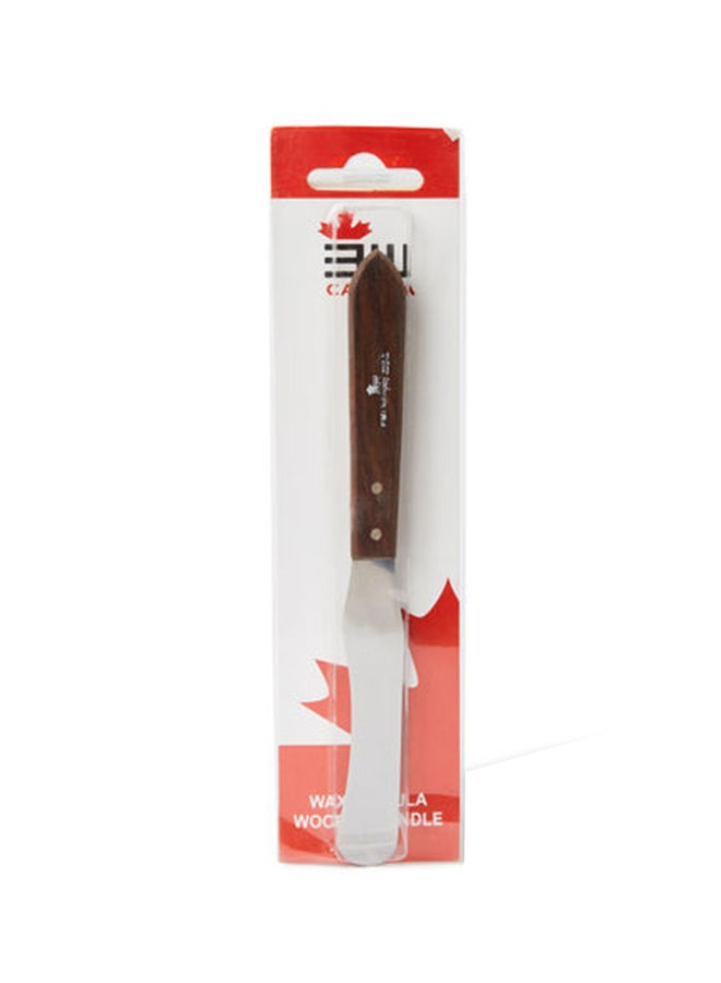 3W Healthcare 3W Wax Spatula Moon Model Handle Stainless Steel Wax Mixing Knife Applicator Wood Handle Hair Removal Tool for Applying or Mixing Cartridge Wax, Hot Wax, Cold Wax, Beeswax, Etc  - Image 1