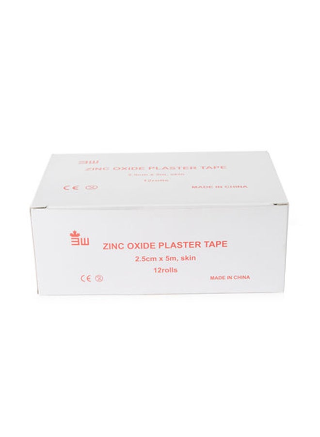 3W Healthcare Zinc Oxide Plaster Tape Skin 2.25X5Cm 12 Rolls, Breathable Wrist Finger Tape Strapping Tape Cohesive Bandage Flexible Athletic Sports Tape  - Image 1