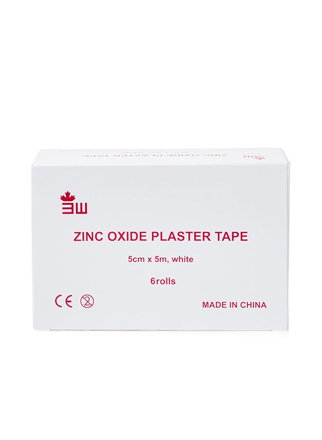 3W Healthcare Zinc Oxide Plaster Tape White 5X5Cm 12 Rolls, Breathable Wrist Finger Tape Strapping Tape Cohesive Bandage Flexible Athletic Sports Tape - Image 1