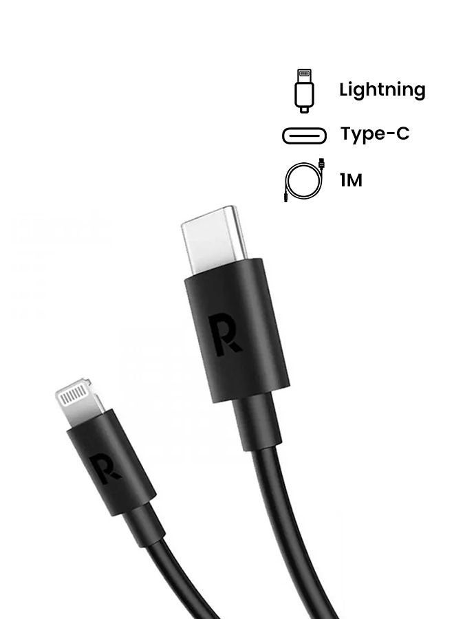 TPE Type-C To Lightning Cable Black