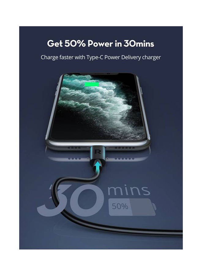 TPE Type-C To Lightning Cable Black