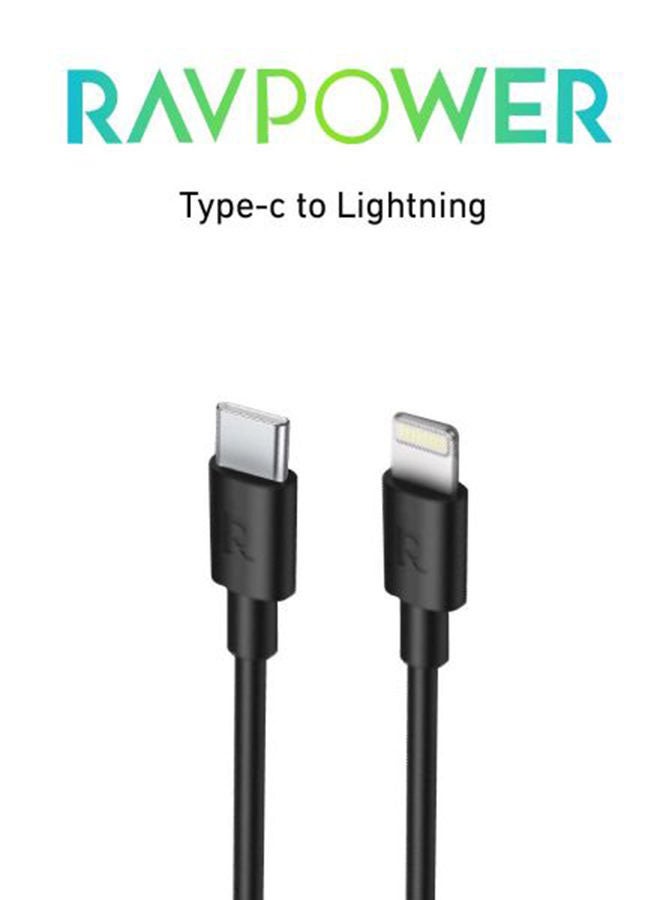 TPE Type-C To Lightning Cable Black