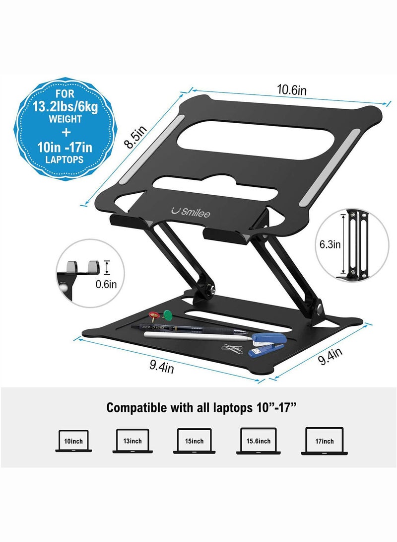SMILEE Foldable Aluminum Laptop Stand Black  - Image 3