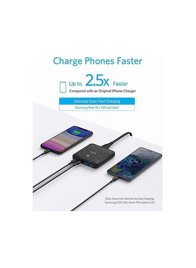 Anker - 63W Powerport Atom III 4-Port Charger Black - Image 1